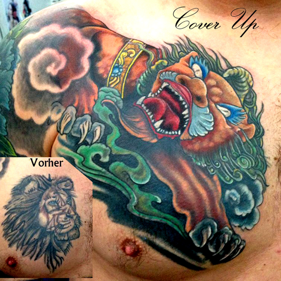 Fudog Cover Up Tattoo